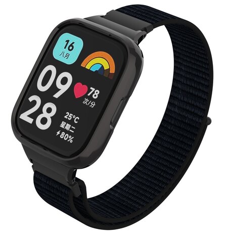 Strap-it Strap-it Bracelet nylon Redmi Watch 3 Active / Lite (noir)