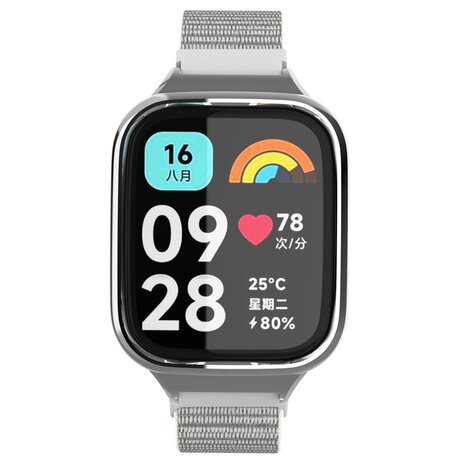 Strap-it Strap-it Bracelet nylon Redmi Watch 3 Active / Lite (blanc-gris)