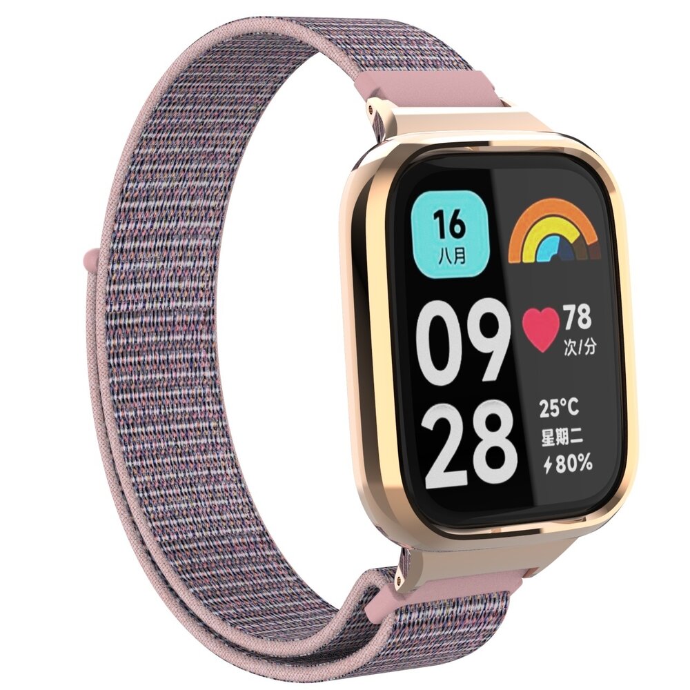 Strap-it Strap-it Bracelet nylon Redmi Watch 3 Active / Lite (rose)