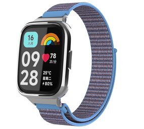 Strap-it Bracelet nylon Redmi Watch 3 Active / Lite (bleu melange)
