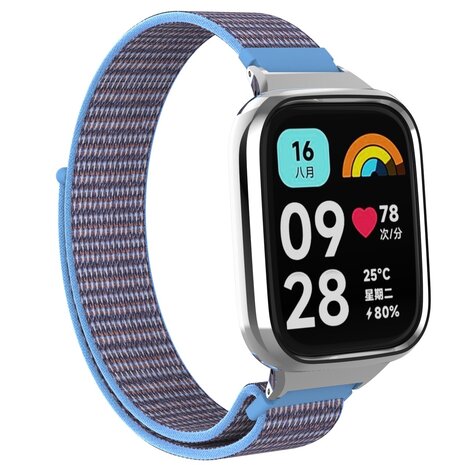 Strap-it Strap-it Bracelet nylon Redmi Watch 3 Active / Lite (bleu melange)