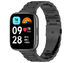 Strap-it Bracelet acier Redmi Watch 3 Active / Lite (noir)