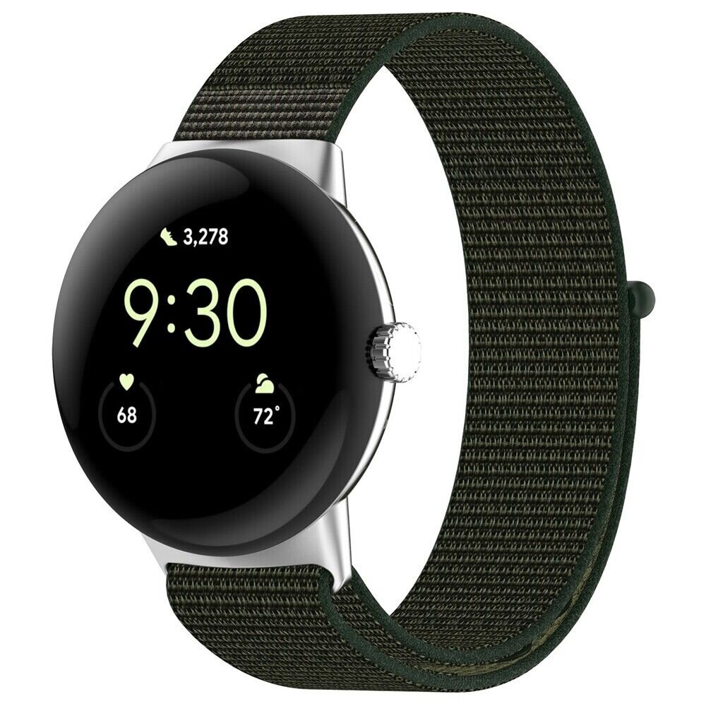 Strap-it Strap-it Bracelet nylon Google Pixel Watch 1/2 nylon (vert)
