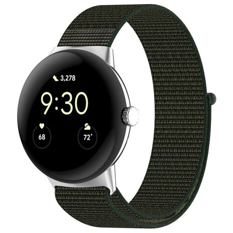 Strap-it Strap-it Bracelet nylon Google Pixel Watch 1/2 nylon (vert)