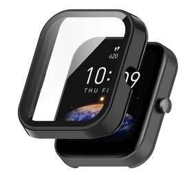 Strap-it Coque rigide avec verre Amazfit Bip 3 (Pro) (noir)