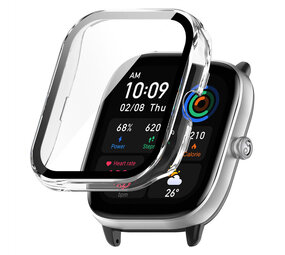 Strap-it Coque rigide avec verre Amazfit GTS 4 Mini (noir)