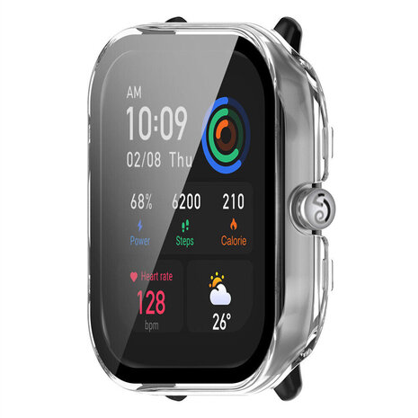 Strap-it Strap-it Coque rigide avec verre Amazfit GTS 4 Mini (noir)