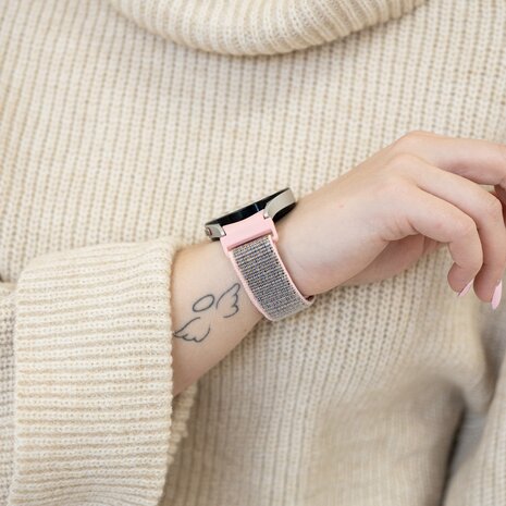 Strap-it Strap-it Bracelet nylon 'One push' Samsung Galaxy Watch 6 Classic 47mm (rose)