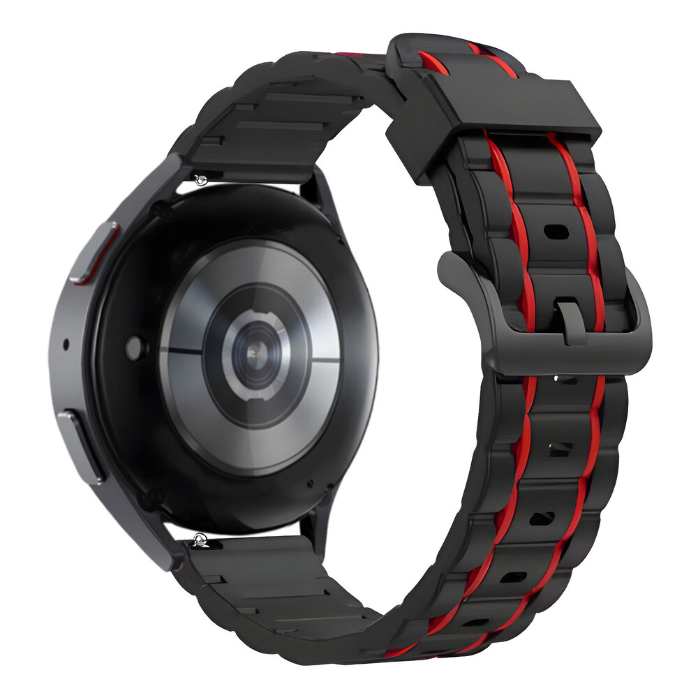 Bandz Bandz Bracelet sport rayé Huawei Watch GT 4 - 46mm (noir/rouge)
