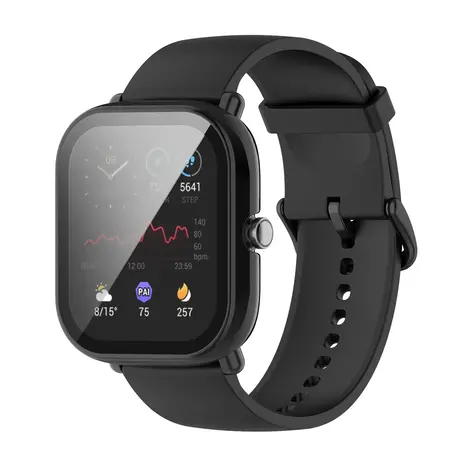 Strap-it Strap-it Coque rigide avec verre Amazfit Bip U (Pro) (noir)