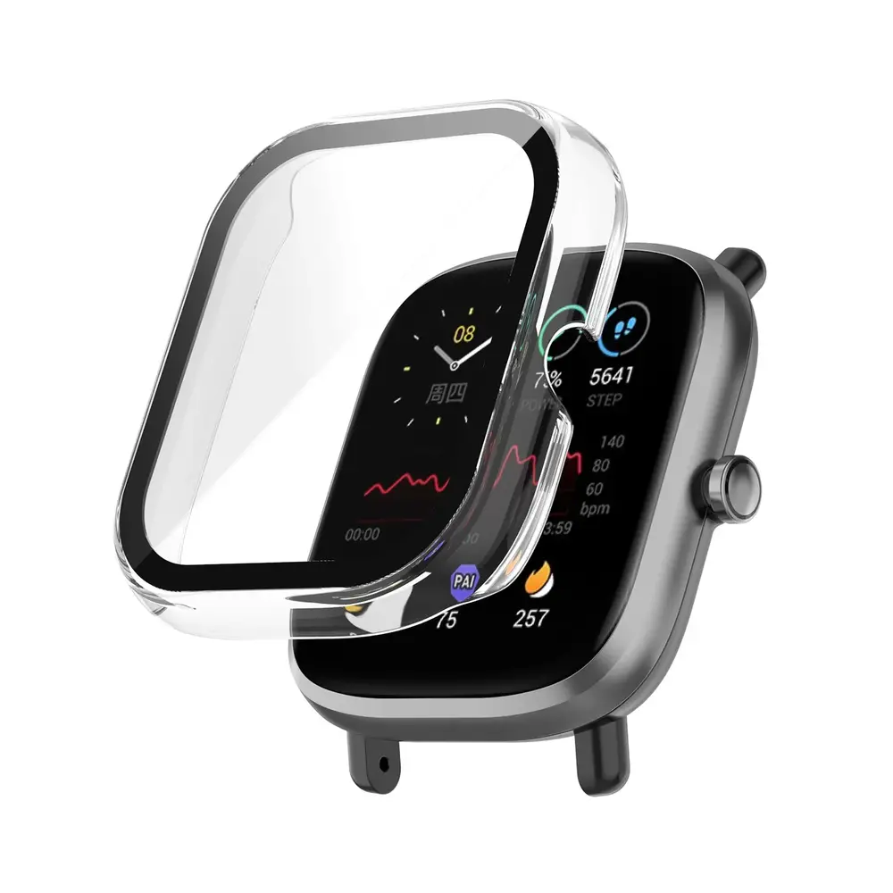 Strap-it Strap-it Coque rigide avec verre Amazfit Bip U (Pro) (transparent)