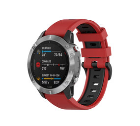 Strap-it Bracelet sport a boucle Garmin Epix Pro (Gen 2) 51mm (rouge/noir)