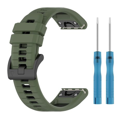 Strap-it Strap-it Bracelet sport a boucle Garmin Epix Pro (Gen 2) 47mm (olive/noir)