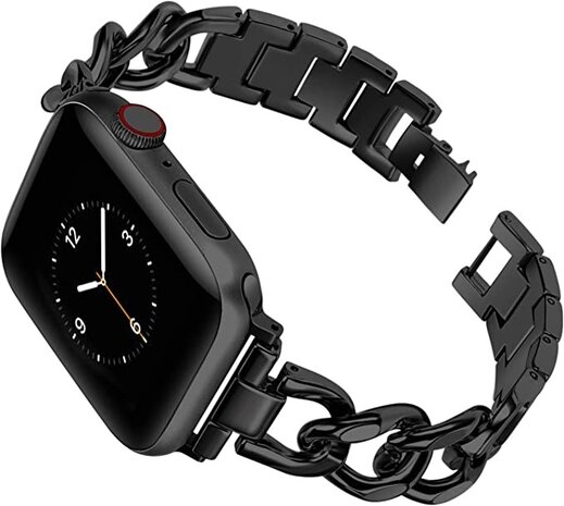 Strap-it Strap-it Bracelet chaîne acier Apple Watch (noir)