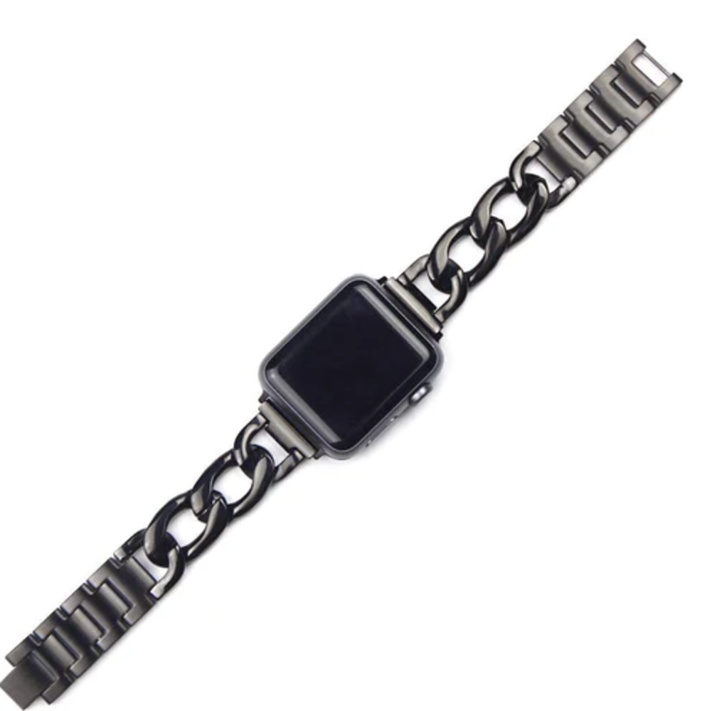 Strap-it Strap-it Bracelet chaîne acier Apple Watch (noir)