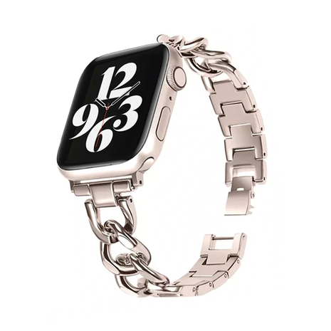 Strap-it Strap-it Bracelet chaîne acier Apple Watch (lumiére stellaire)