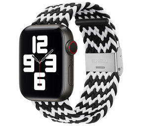 Strap-it Bracelet tressé Apple Watch (noir/blanc)