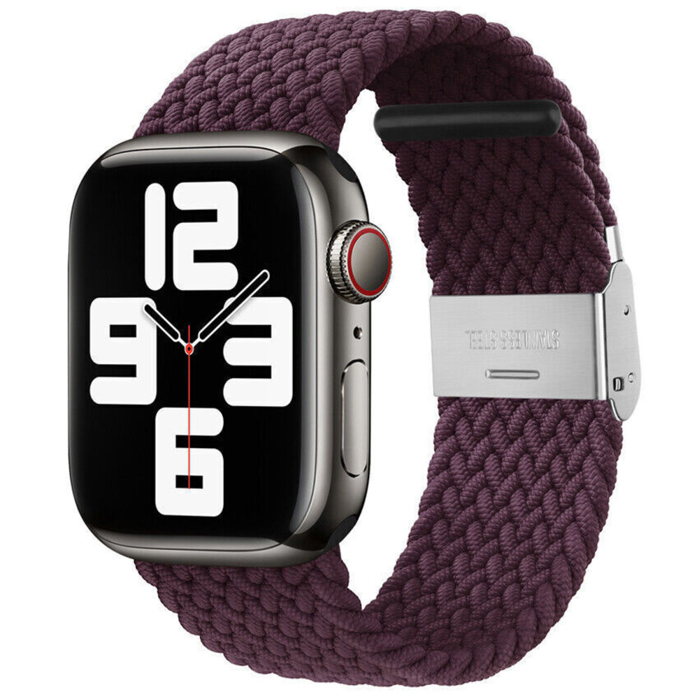 Strap-it Strap-it Bracelet tressé Apple Watch (cerise noire)