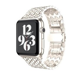 Strap-it Bracelet acier dragon Apple Watch (lumiére stellaire)