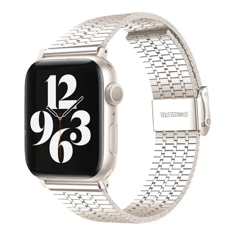 Strap-it Strap-it Bracelet acier inoxydable Apple Watch (lumiére stellaire)