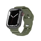 Strap-it Strap-it Bracelet silicone armure Apple Watch (vert olive)