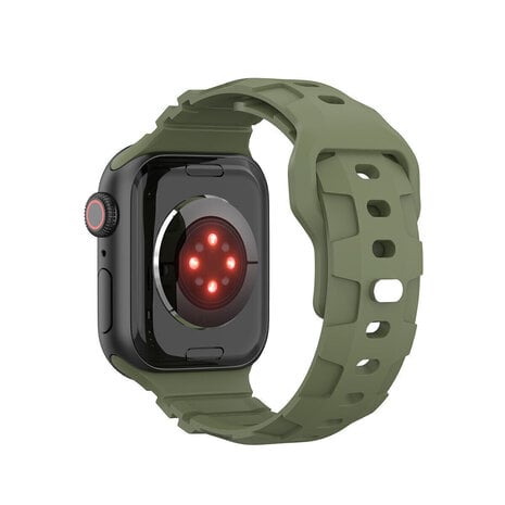 Strap-it Strap-it Bracelet silicone armure Apple Watch (vert olive)