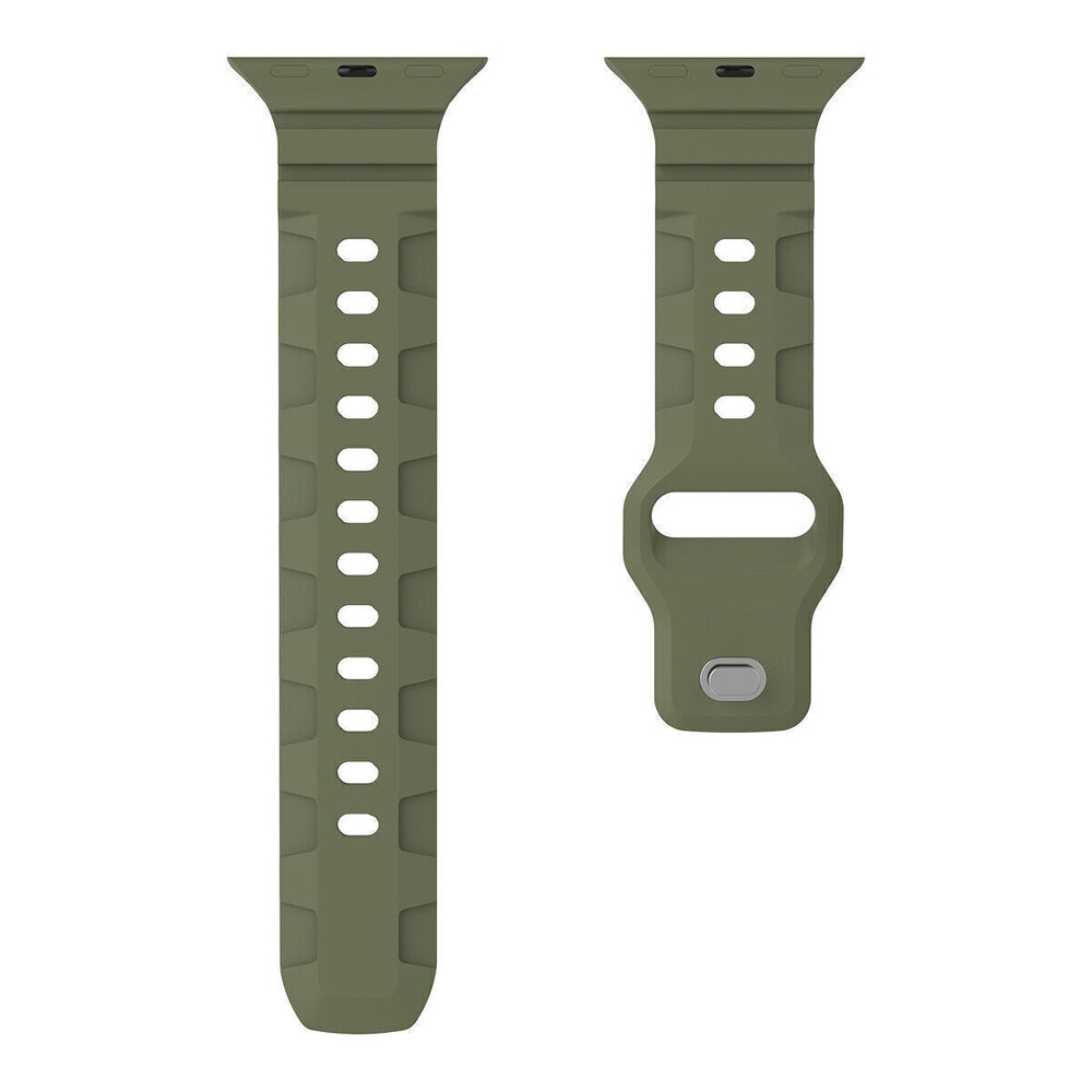 Strap-it Strap-it Bracelet silicone armure Apple Watch (vert olive)