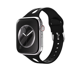 Strap-it Bracelet silicone fin Apple Watch (noir)