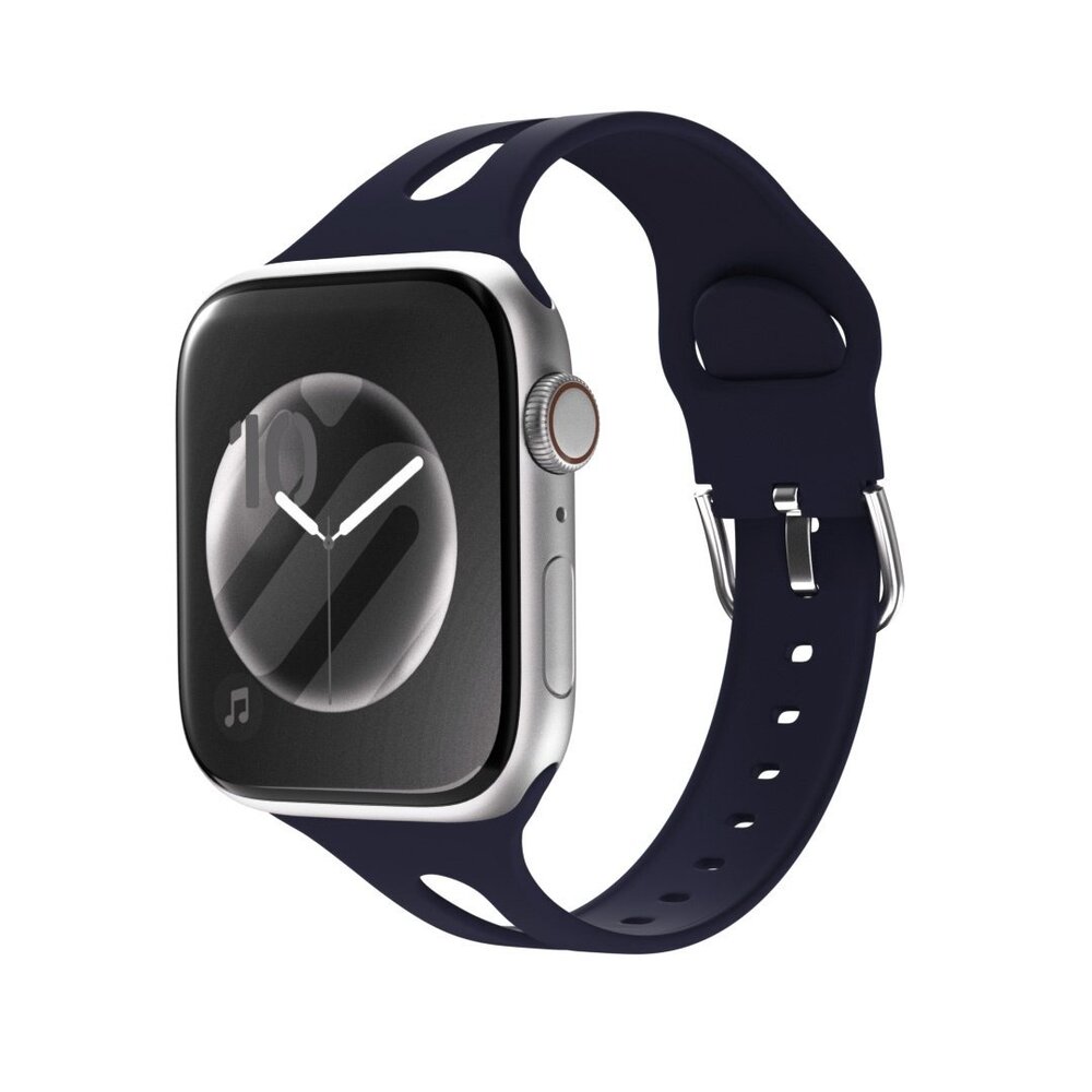 Strap-it Strap-it Bracelet silicone fin Apple Watch (bleu foncé)