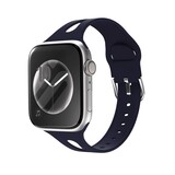 Strap-it Bracelet silicone fin Apple Watch (bleu foncé)