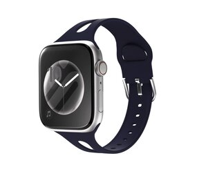 Strap-it Bracelet silicone fin Apple Watch (bleu foncé)