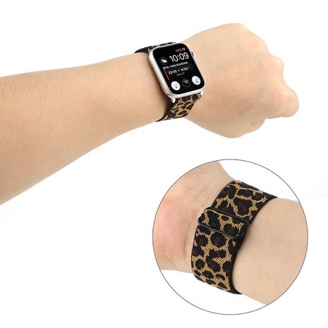 Strap-it Strap-it Bracelet élastique Apple Watch (léopard)