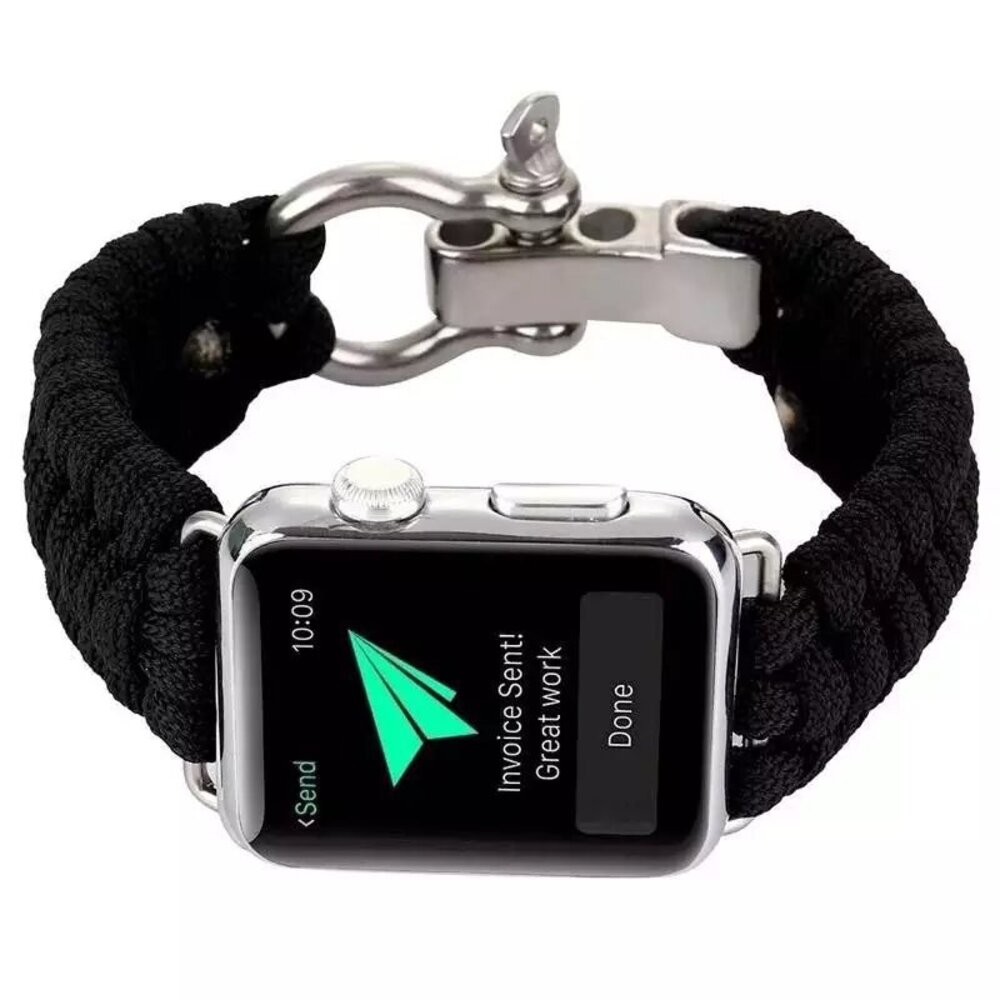 Strap-it Strap-it Bracelet corde en nylon Apple Watch (noir)
