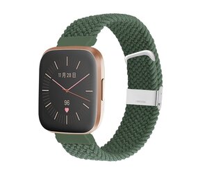 Strap-it Bracelet nylon tressé Fitbit Versa (vert)