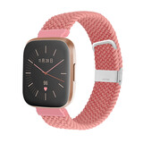 Strap-it Bracelet nylon tressé Fitbit Versa (rose)