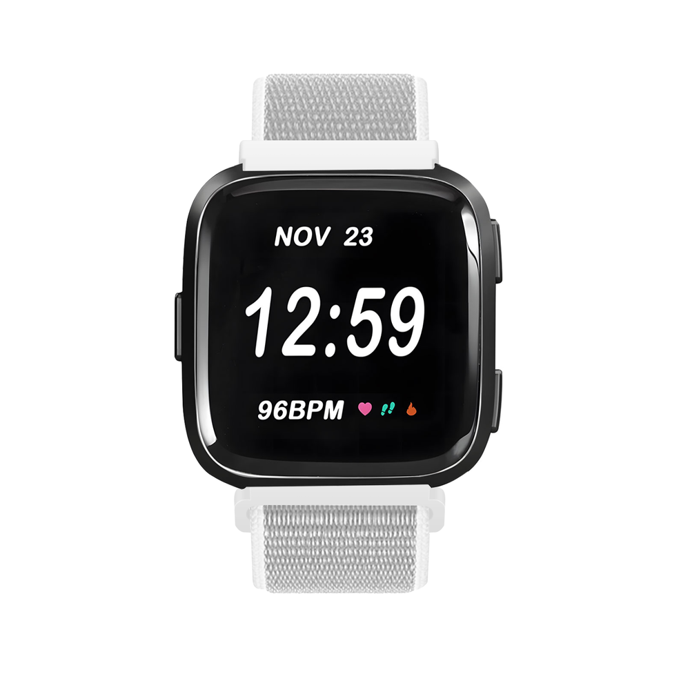 Strap-it Strap-it Bracelet nylon Fitbit Versa (gris clair)