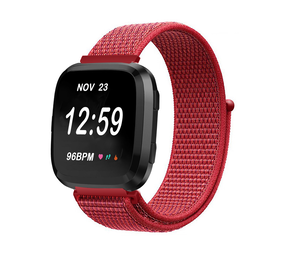 Strap-it Bracelet nylon Fitbit Versa (rouge)
