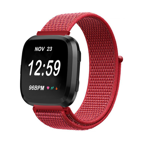 Strap-it Strap-it Bracelet nylon Fitbit Versa (rouge)