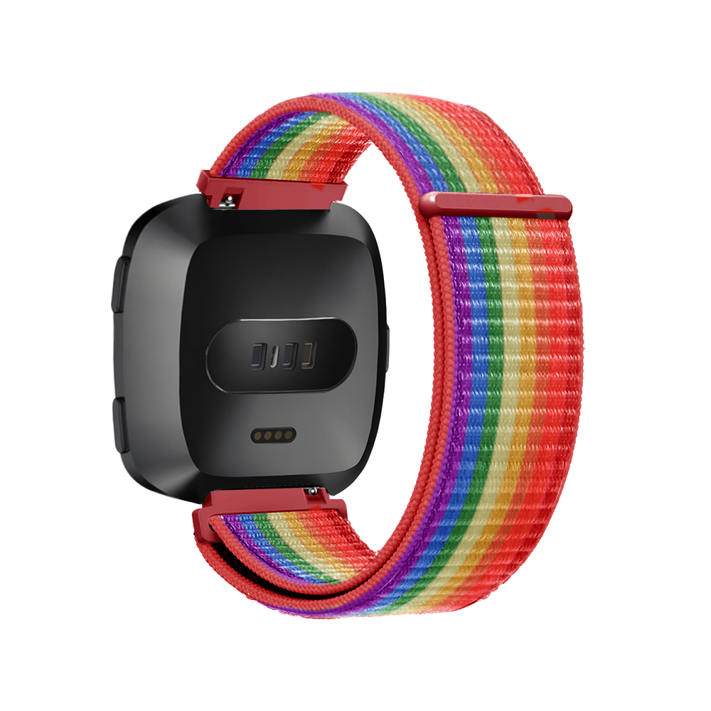 Strap-it Strap-it Bracelet nylon Fitbit Versa (arc-en-ciel)