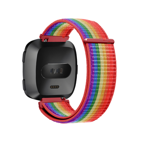 Strap-it Strap-it Bracelet nylon Fitbit Versa (arc-en-ciel)