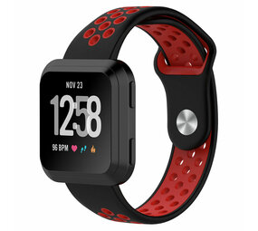 Strap-it Bracelet sport Fitbit Versa (noir/rouge)