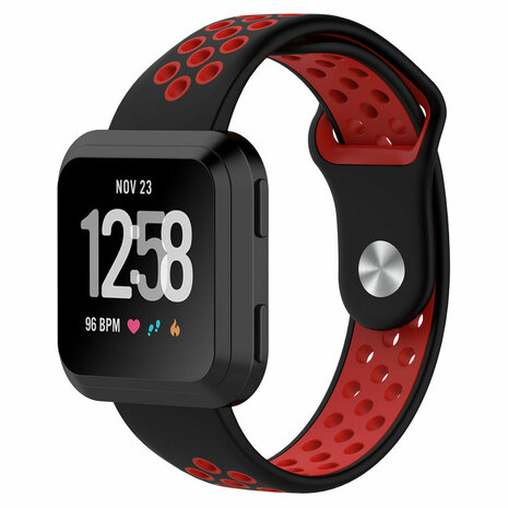 Strap-it Strap-it Bracelet sport Fitbit Versa (noir/rouge)