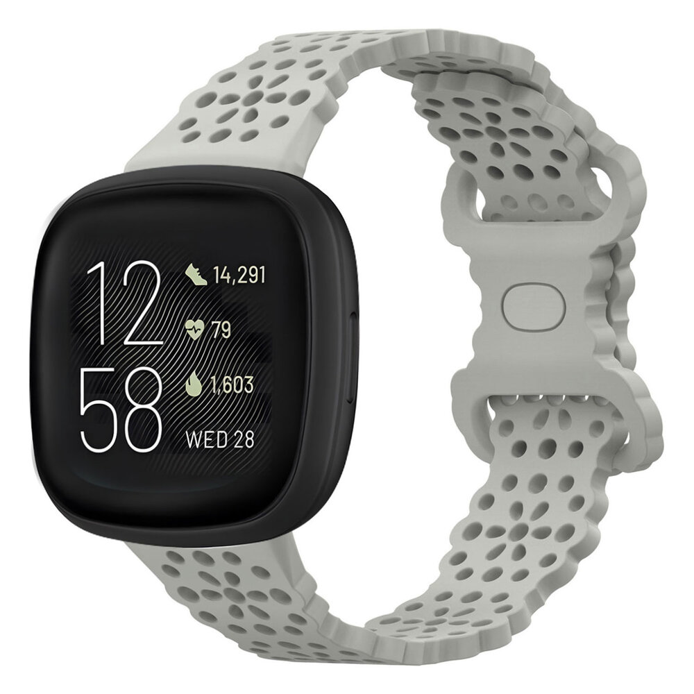 Strap-it Strap-it Bracelet silicone avec motif Fitbit Versa 3 (gris)
