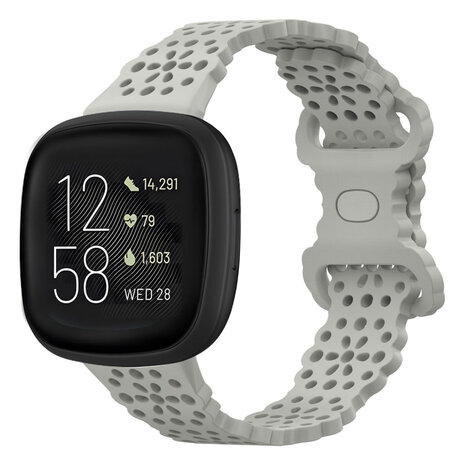 Strap-it Strap-it Bracelet silicone avec motif Fitbit Versa 3 (gris)