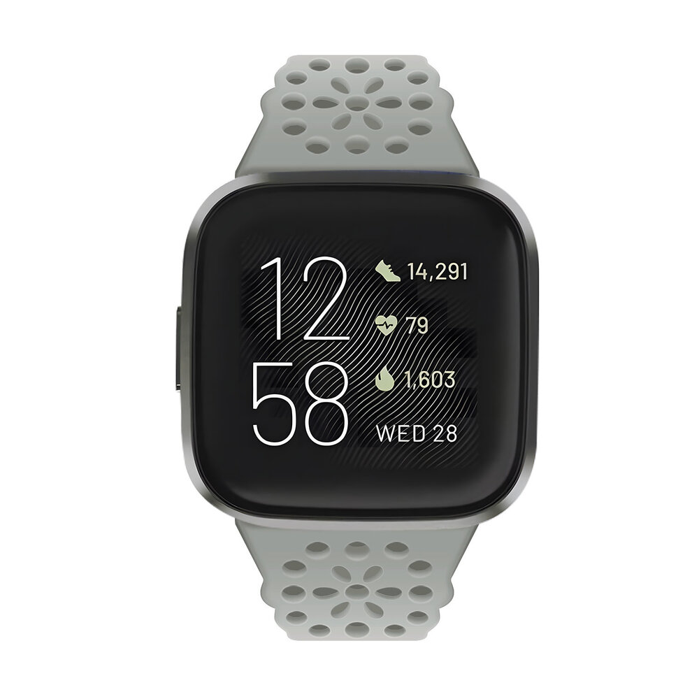 Strap-it Strap-it Bracelet silicone avec motif Fitbit Versa 3 (gris)