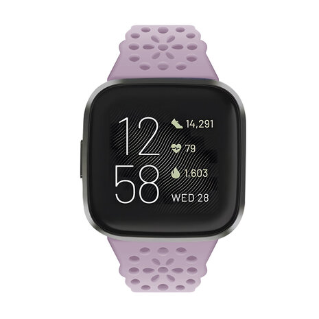 Strap-it Strap-it Bracelet silicone avec motif Fitbit Versa 3 (lila)