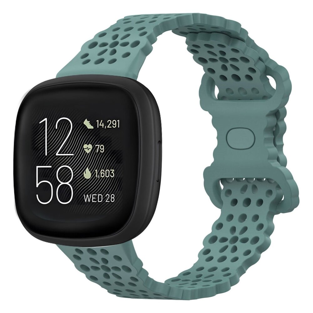 Strap-it Strap-it Bracelet silicone avec motif Fitbit Versa 3 (vert)