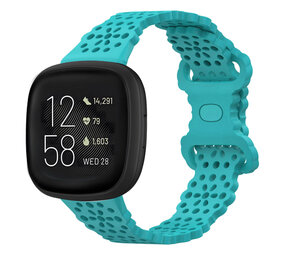 Strap-it Bracelet silicone avec motif Fitbit Versa 3 (aqua)