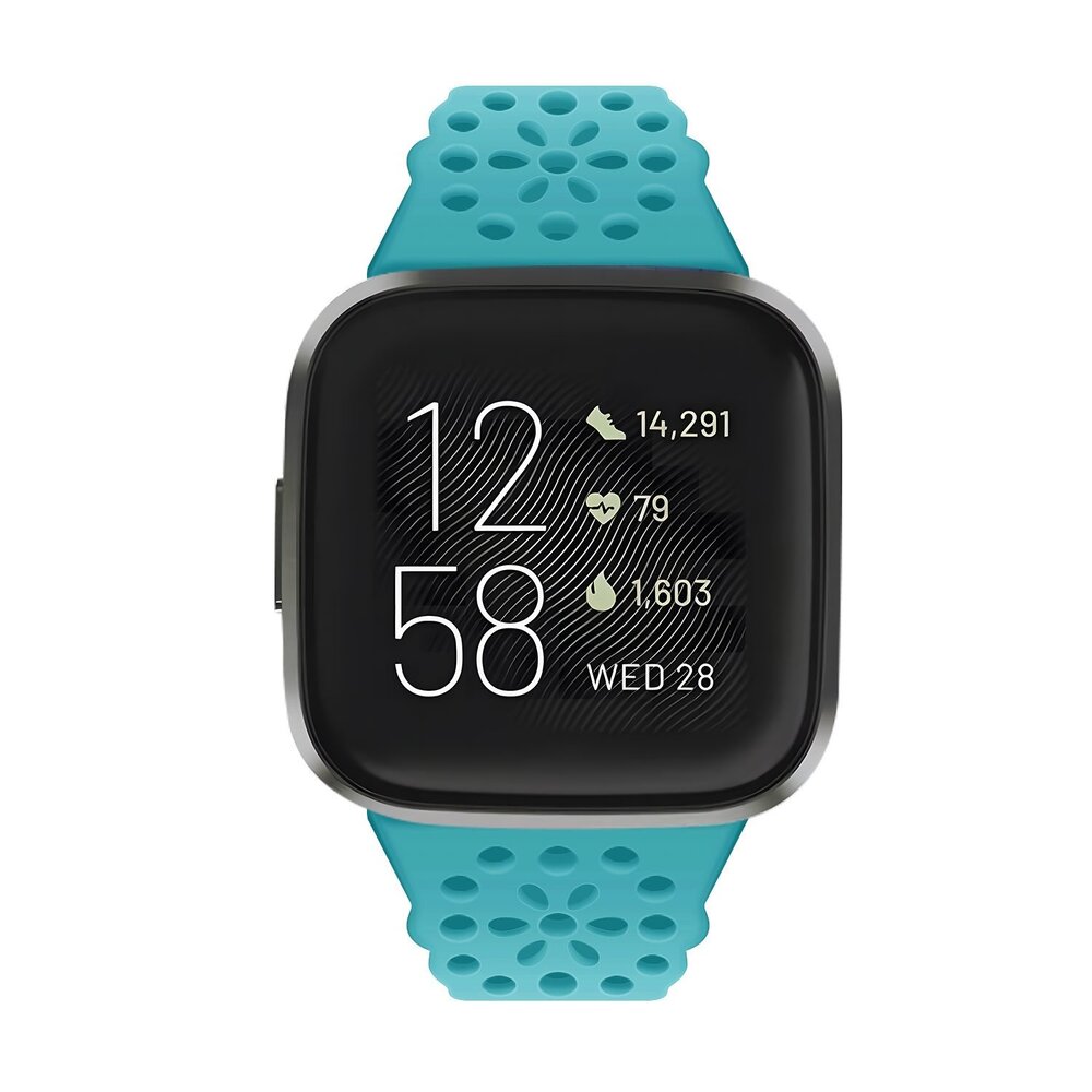 Strap-it Strap-it Bracelet silicone avec motif Fitbit Versa 3 (aqua)