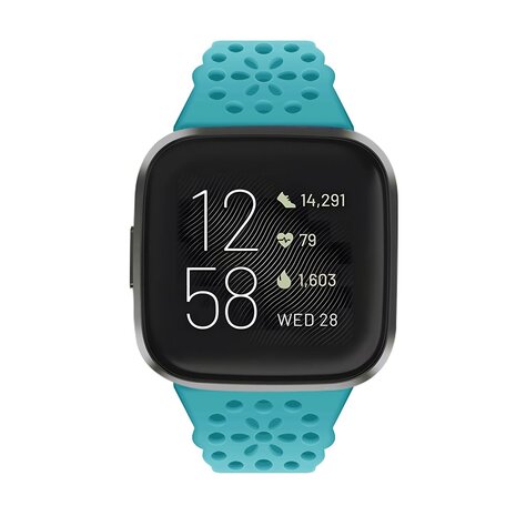 Strap-it Strap-it Bracelet silicone avec motif Fitbit Versa 3 (aqua)